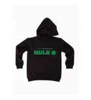 Hulk Baskılı Kapüşonlu Pamuklu Kumaş Çocuk Sweatshirt (Siyah)
