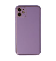 Iphone 12 Kılıf Coco Deri Silikon Kapak - Lila