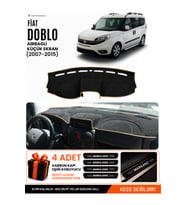 FİAT DOBLO (2007-2015) AİRBAGLİ KÜÇÜK EKRAN Uyumlu Torpido Örtüsü Torpido Kılıfı - Siyah Bej
