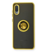 Galaxy A02 Kılıf Montreal Yüzüklü Silikon Kapak - Sarı