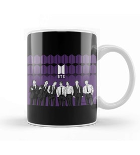 Bts in Suit Black & White Kupa Bardak Porselen