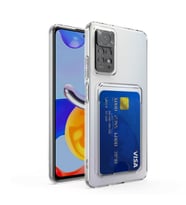 Xiaomi Redmi Note 11 Global Uyumlu Kılıf Kartlıklı Şeffaf Zore Setra Clear Silikon Kapak