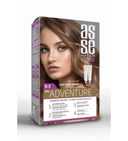 Asse Adventure Set Saç Boyası, Kalıcı ve Canlı Renkler 1+1 Kullanım Seti No8.3 Açık Dore Kumral