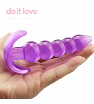 Do It Love Süper Soft Boğumlu  ve Vajinal Boğumlu Tıkaç - Mor (STD)