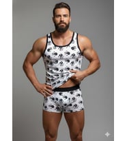 Mulvxbrf Brf02 Erkek Desenli Tank Top Boxer Takım (Mulvix)