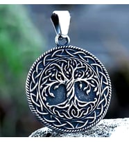 voyageaccessory Yggdrasill Yaşam Ağacı Kolye İskandinav Mitolojisi Temalı Hayat Ağacı ve Viking Pusulası Kolye