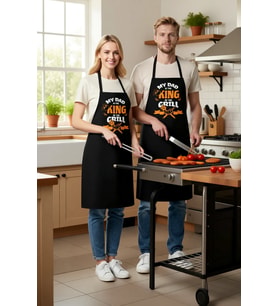 Erkek Unisex Mutfak Aşçı Önlüğü Mangal Ustası Baskılı DTF Dijital Baskı Rahat Kesim Günlük Modern