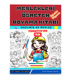 Meslekleri Öğreten Boyama Kitabı (50 Süper Meslek)