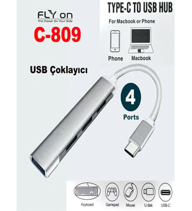 Type-C to 4 Port USB  Çağaltıcı Hem Telefonlar İçin Hem Bilgisayar İçin ,