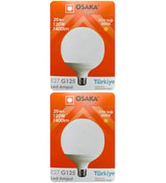 (2 Adet) 20W (120W) 3000K (Sarı Işık) E27 Duylu (Kalın Duy) Glop Led Ampul