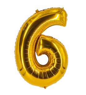 6 yaş gold rakam balon folyo 100 cm