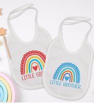 BK Kids Little Sister ve Brother Tasarımlı 2’li Beyaz Mama Önlüğü-1