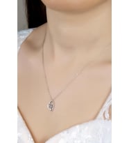 Union Zirconia Kadın Kalpgözü Tektaş Gümüş Kolye