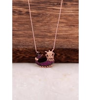 Rose Gümüş Şahmeran Kolye 6554 (Pembe)