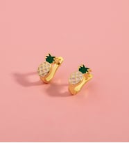 925 Ayar Gümüş Mineli Ananas Çocuk Küpesi