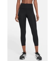 Nike Fast Dri Fit Crop Leggings Black Kısa Crop Çok Cepli Toparlayıcı Tayt Siyah