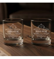 Özel Kutulu 2’li Kristal Kesim Bourbon Barrel Classic Whiskey Glass Seti