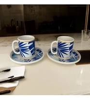 WPAWZ Flora Porselen 4 Parça 2'li Kahve Fincan Takımı 100 Ml Klasik