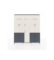 Arges Dolap 8 Raflı 8 Çekmeceli 3 Askılı 220x30x243 Antrasit-Aytaşı/Antrasit