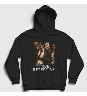 Presmono Unisex Siyah Poster Dizi True Detective Kapüşonlu Sweatshirt 477347tt