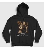 Presmono Unisex Siyah Poster Dizi True Detective Kapüşonlu Sweatshirt 477347tt