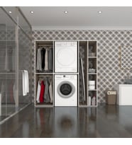 Kenzlife çamaşır-kurutma makinesi dolabı ve giysi dolabı cevheri sağ crd 180*170*60  banyo (Beyaz)