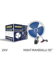 Niken Oto Vantilatör 24V 10 İnch Mandallı Çakmak Girişli