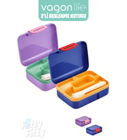 Vagonlife 2’li Beslenme Kutusu  ( Seçtiğiniz Renkte 2 Adet Gönderilir ) (Mor-Mavı)