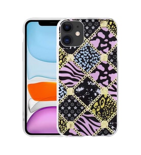 Uyumlu Model Apple iPhone 11 Kılıf Desenli Sert Elnov Kapak