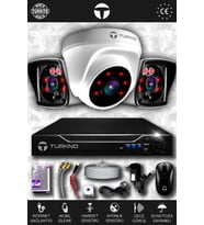 TURKNO 3 Kameralı Karia 1 İç Kamera Set HDD'siz Full HD Gece Görüşlü Güvenlik Kamerası Sistemi