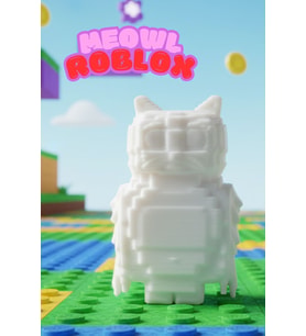 ROBLOX KAHRAMANI MEOWL BAYKUŞ KEDİ 10 CM BEYAZ
