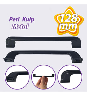 Peri Kulp 128 mm Siyah Mutfak Kulpu Çekmece Dolap Kapak Kulbu Metal  Mobilya Dolabı Kulpları