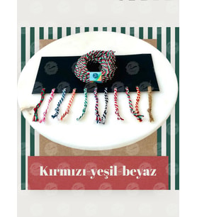  Paket İpi Paketleme Ipi / Bağlama Ipi /Üç Renkli Ip Kırmızı Beyaz Yeşil Renk 10 mt-T912