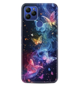 GM 21 Pro Kılıf HD Resim Baskılı Neon Kelebekler StKd -092