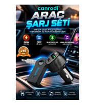 38W Çift Çıkışlı Araç Şarj Cihazı ve Bluetooth 3.0 AUX Ses Adaptörü Seti