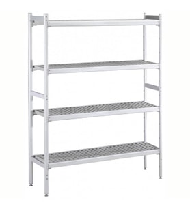 Electrolux Professional Düz Etejer Seti, Aluminyum Ayaklı, 4 Raflı, Her Raf Demonte Polietilen Tabletlerden Oluşur, Tabletler Bulaşık Makinesinde Yıkanabilir - 475x2224 Mm, H=1700 Mm BLS2224