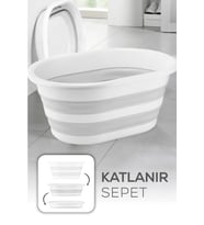 Pratik Katlanabilir Çamaşır Sepeti, 25 Litre, Çift Katlı, Hafif ve Şık