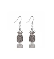 Ananas Antik Gümüş Kaplama Küpe (Metal)