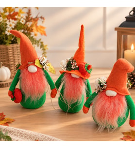 Şans Cücesi & Gnome & Hallowen / Cadılar Bayramı / Sonbahar Konseptli El Yapımı Dekoratif Obje