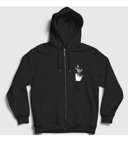 Presmono Unisex Siyah Young V2 Johnny Depp Fermuarlı Kapüşonlu Sweatshirt 355037tt
