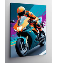 Kanvas Tablo Hızlı Yarış Motosikleti