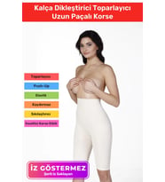 Yüksek Bel İnceltici Terlemeyi Önleyen Kaymaz Destekli İz Göstermeyen Uzun Paçalı Toparlayıcı Korse (Ten)