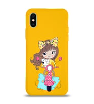 Apple iPhone XS Uyumlu Lansman Kılıf Vespagirl Tasarımlı Altı Kapalı İçi Kadife Kaplı Silikon Kapak (Şeffaf)