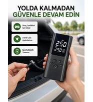 USB Şarjlı Taşınabilir Ha Kompresörü Dijital Ekranlı