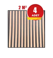 4 Adet, 70x70cm 0,50M² Lambri Panel Ahşap Duvar Çıtası Desenli Kendinden Yapışkanlı Akustik Duvar Paneli Köpük -1403