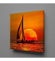 GÜN BATIMI TEKNE KANVAS TABLO 160x160cm