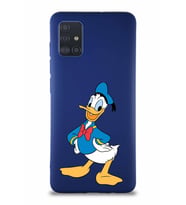 Samsung Galaxy M31S Soft Premier Kapak Donald Duck-C Tasarımlı Silikon Kılıf - Lacivert (Şeffaf)