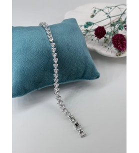 Rodyum Zirkon Taşlı Pirinç Zirkon Bileklikler 18+2 Cm - Kbl0297