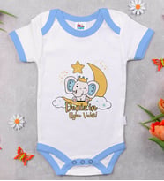 BK Kids Kişiye Özel Mavi Bebek Body Zıbın - Model 131