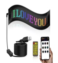 10x39CM IP65 RGB LED Esnek Ekran Matris Paneli USB Programlanabilir APP Kontrol Tabela Işıklı Dijital Ekran
